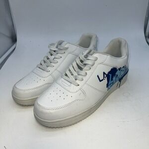 Old School LA Gear Graffiti Los Angeles‎ White Leather Mens Size 10 Shoes